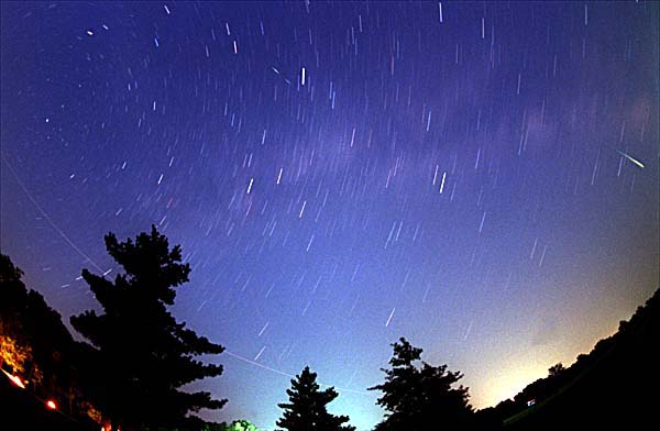 16mm Time Exposure of the Perseids (C)1998 Vic Winter/ICSTARS Astronomy